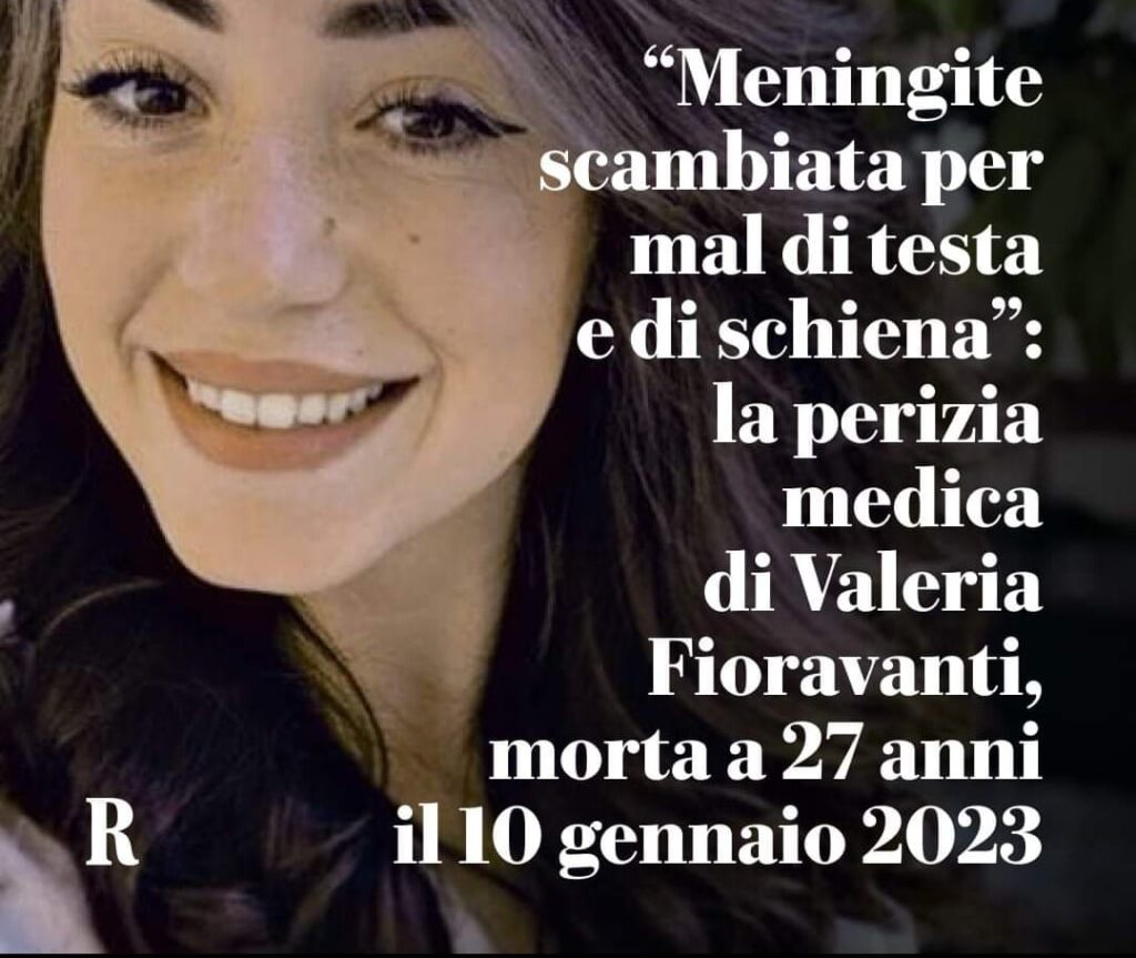MENINGITE SCAMBIATA PER MAL DI TESTA E DI SCHIENA, MORTA A 27 ANNI.