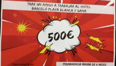 Un hotel di Lanzarote regala 500 euro a ogni dipendente che porta un amico a lavorare