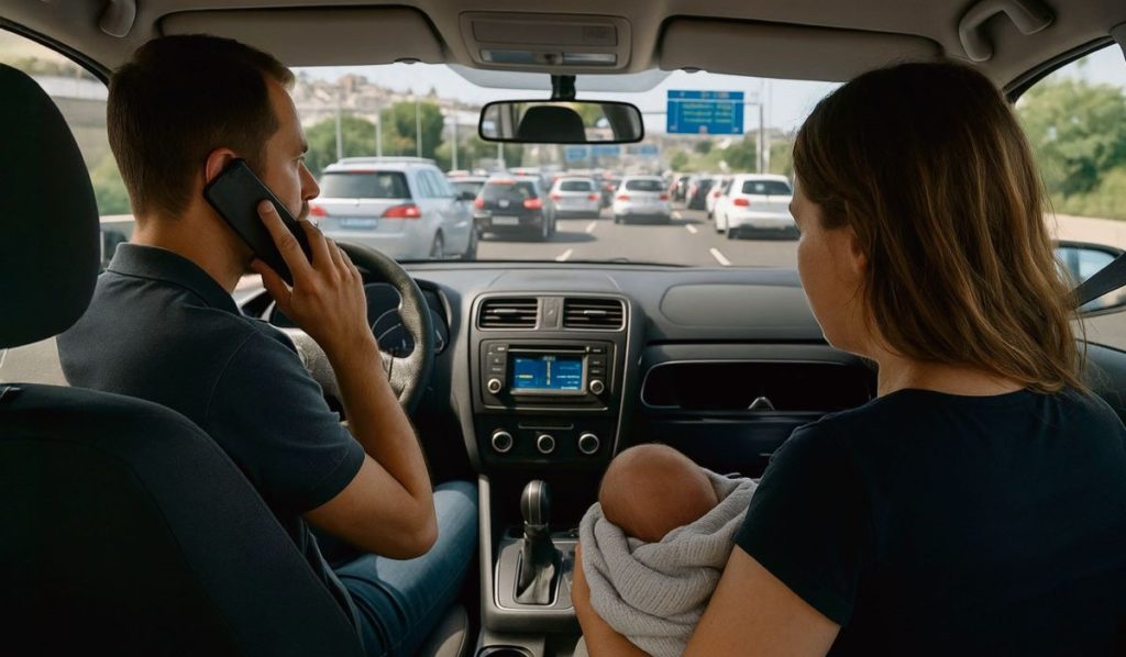 Una donna di Tenerife partorisce in auto, bloccata nel traffico sulla TF-5