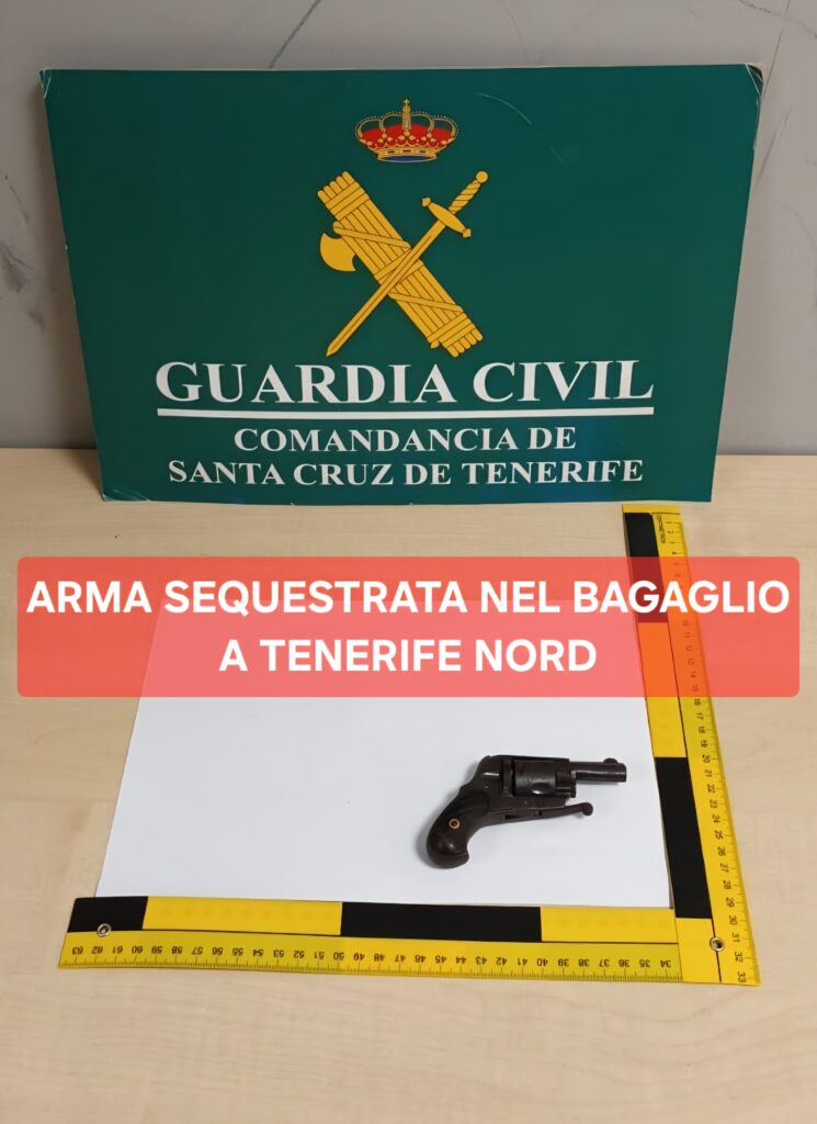 ARMA SEQUESTRATA NEL BAGAGLIO A TENERIFE NORD
