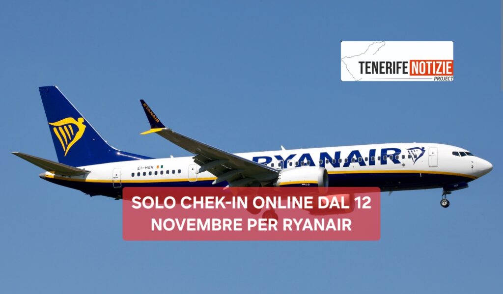 SOLO CHEK-IN ONLINE DAL 12 NOVEMBRE PER RYANAIR